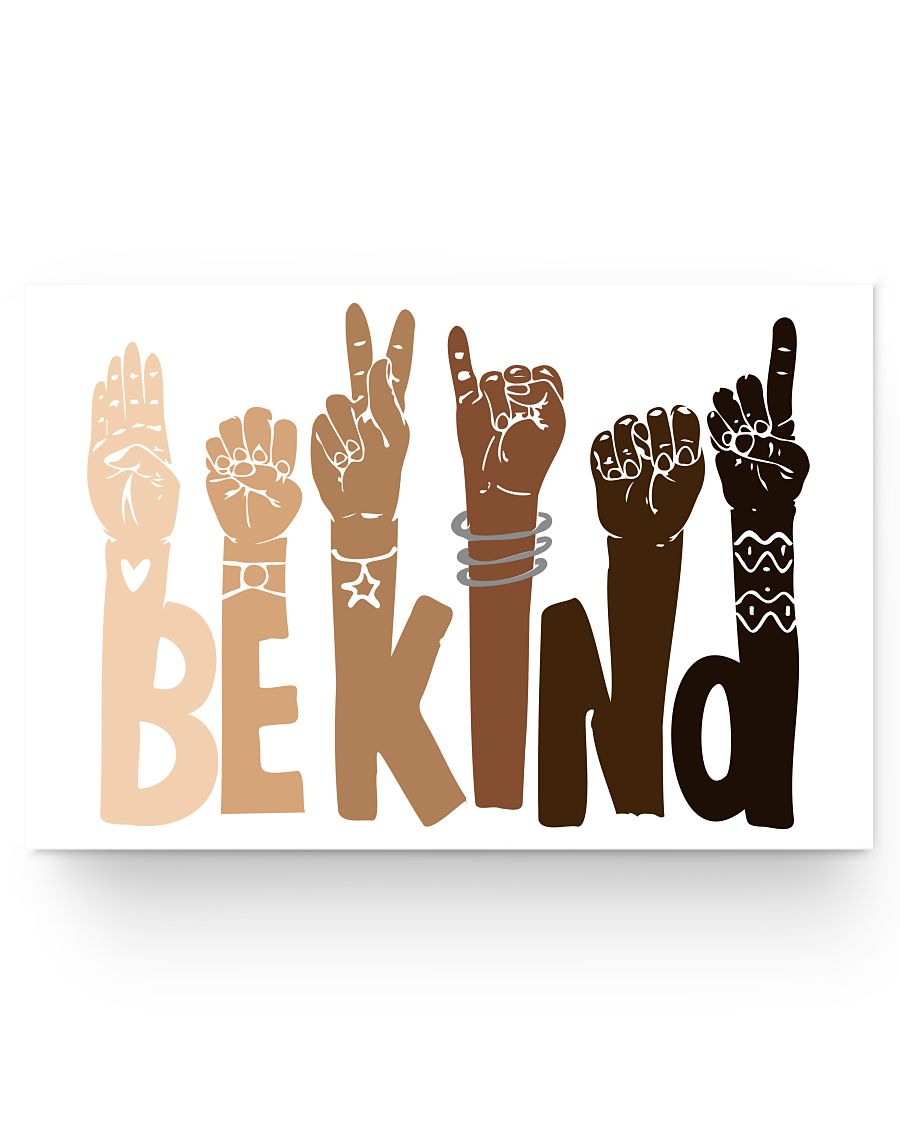 24x16 Poster - Be kind sign language
