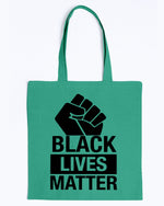 Load image into Gallery viewer, Canvas Tote - Black lives matter fist
