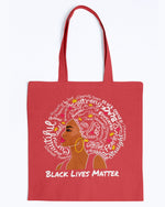 Load image into Gallery viewer, Canvas Tote - Black lives matter afro
