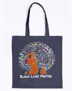Load image into Gallery viewer, Canvas Tote - Black lives matter afro
