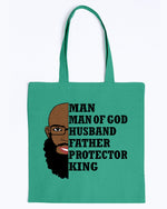 Load image into Gallery viewer, Tote - Man, Man of God, Husband, Father, Protector, King
